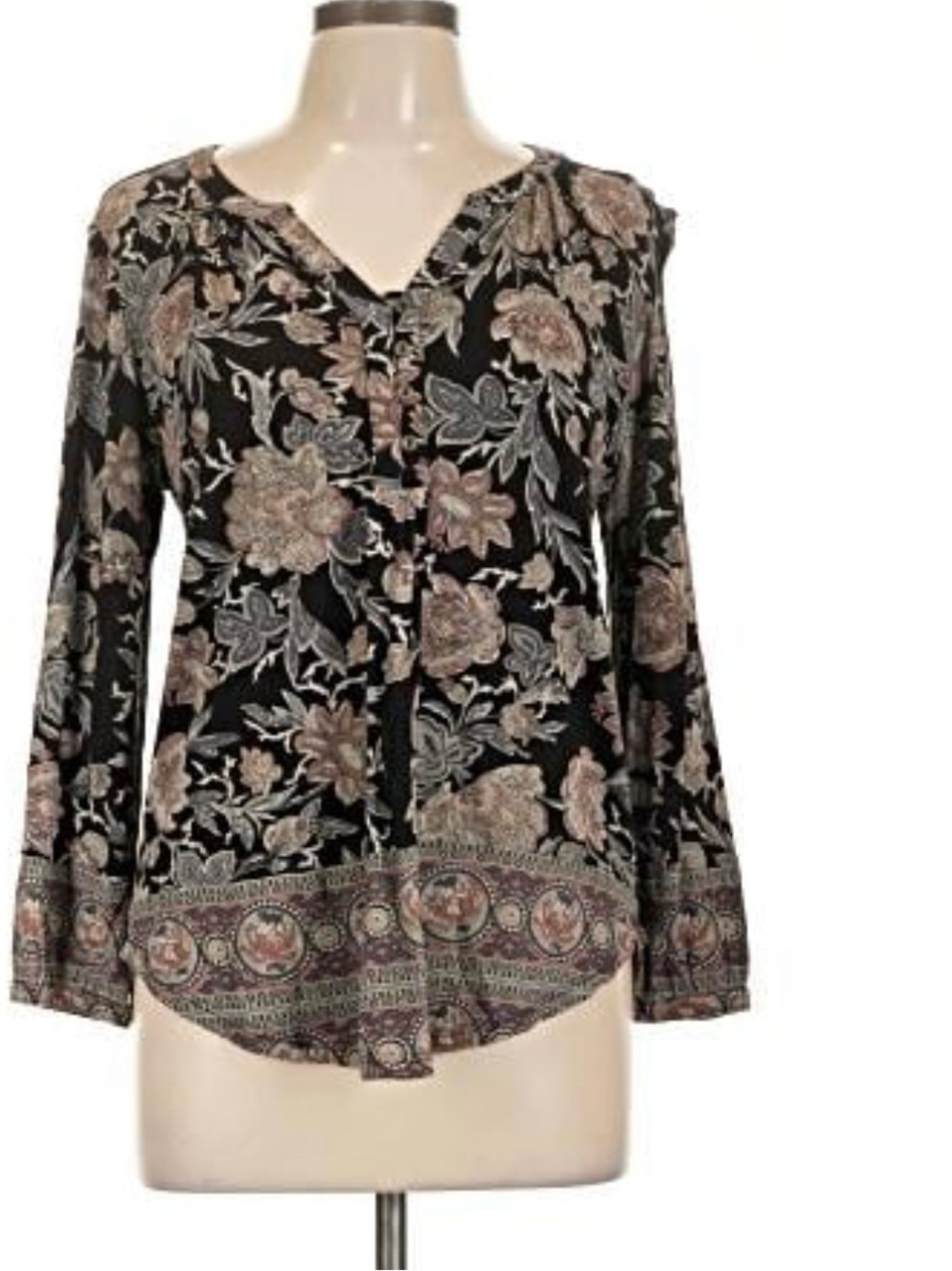 Lucky Brand Black Floral Blouse